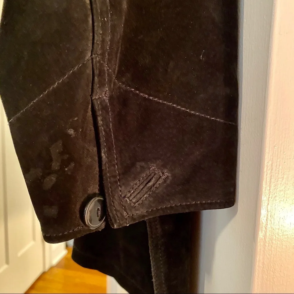 Suede Jacket Car Coat Black Womens Size Large - Picture 11 of 11